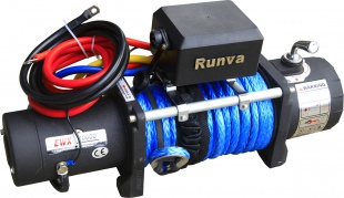 Лебёдка электрическая 12V Runva 10000 lbs 4500 кг синтетический трос (EWX10000SR)