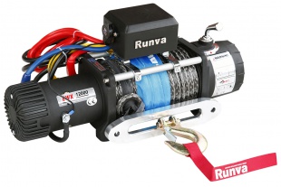 Лебёдка электрическая 24V Runva 12000 lbs 5443 кг синтетический трос (EWX12000SR24V)