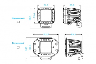 Светодиодная фара рабочего света 40W AURORA (ALO-K-2-E4T)