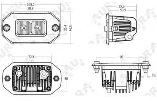 Светодиодная фара рабочего света 20W AURORA (ALO-EL-2-E13T)