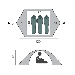 Палатка туристическая BTrace POINT 3 ﻿(3х местная) T0505 