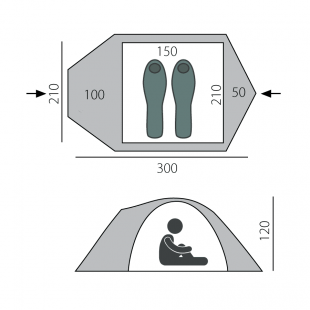 Палатка туристическая BTrace Talweg 2+ ﻿(2х местная) T0498 